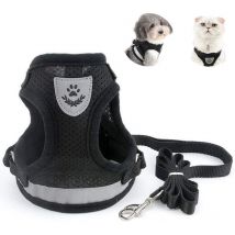 Harnais Chat pour Adulte, Colliers, Harnais et Laisses pour Chats Chihuahua, Harnais Chaton, avec Anti-Perte pendentif D'adresse et Grelots pour