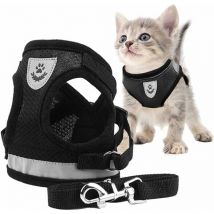 Harnais Chat,Harnais pour Chat,Laisse Harnais Chat,Harnais Laisse pour Chat,Harnais pour Chat avec Laisse Gilet Réfléchissant,Réglable Harnais Laisse
