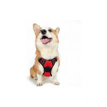 Basetbl - Harnais Chien m Arnais Rouge Anti Traction Réfléchissant Gilet Réglable pour Chien, Attache Devant Crochet de Laisse pour Randonnée Trajet