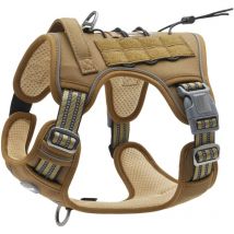 Sinbinta - Harnais de Chien Anti Traction, Harnais Tactique Chien Respirant Réglable Facile à Mettre pour Moyen Grand Chien, Gilet Durable