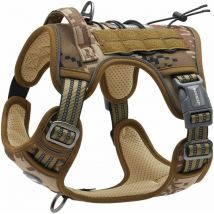Harnais de Chien Anti Traction, Harnais Tactique Chien Respirant Réglable Facile à Mettre pour Moyen Grand Chien, Gilet Durable Réfléchissant,