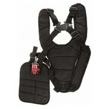 Harnais à Double Bandoulière Rembourrée Boutonnage Sécurité Bretelles pour Débroussailleuse Tondeuse et Taille-Bordures Épaule Rembourrée Boutonnage