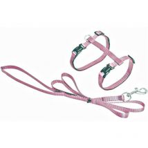 Harnais et laisse de 1,10 mètre rose clair pour chat Animallparadise