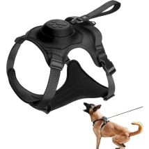 Harnais et laisse pour chien sans traction – Harnais gilet tout-en-un pour chien, laisse rétractable