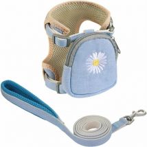 Harnais pour Chat Laisse pour Petit Chien Harnais Réglable pour Chaton,Anti-évasion Ensemble Laisse Harnais Chat a Un Petit Sac Détachable sur Le