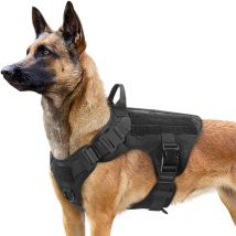 Harnais Tactiques pour Chien , Gilets à Anneaux pour Chiens de Travail Militaires, Harnais d'entraînement sans Tension, L