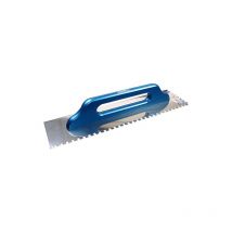 Cazzuola, 10 x 10 mm, dentata, antiruggine, 500 x 130 mm con manico in legno, 10551010 - Haromac