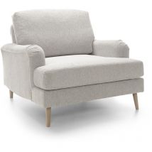 Abakus Direct - Harper Chenille Armchair-Cream - color Cream - Cream