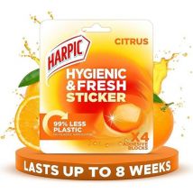 Harpic HYG & Fresh Toilet Stickers Citrus - Pack of 4