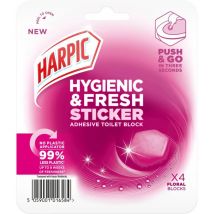 Harpic Hygienic and Fresh Floral Toilet Stickers Freshener (Pack of 4)