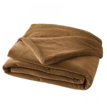 Altobuy - harris - Chemin de Lit 90x200cm Velours de Coton Coloris Camel
