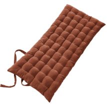 Harris - Matelas de Sol 60x120cm Velours de Coton Capitonné Coloris Terracotta