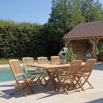 Harris - Salon de jardin en teck 8/10 personnes