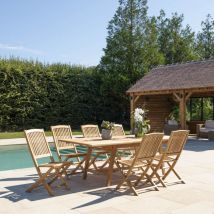 Harris - Salon de jardin en teck 8/10 personnes