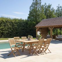 Harris - Salon de jardin en teck 8/10 personnes