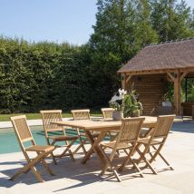 Harris - Salon de jardin en teck 8/10 personnes