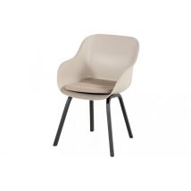 Le Soleil Element Dining Stuhl taupe mit schwarzem Gestell inkl. seaqual Sitzkissen taupe - Hartman