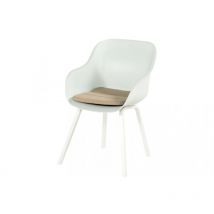 Le Soleil Element Dining Stuhl weiß inkl. seaqual Sitzkissen taupe - Hartman
