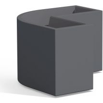 Blumenkübel aus Harz 80x80x35 cm h 50 mod. Eckig Flowerpot Grau