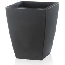 Teraplast - Vase ''Quadro Veneto Essential'' Aus Kunststoff Für Blumen Und Pflanzen Für Draußen Und Garten. -50 Cm / Anthrazit