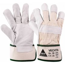 Vechta Schnittschutzhandschuhe – Hochwertiges Narbenleder – Doppelnähte – Gummierte Stulpe – Innenhandfutter