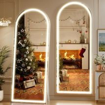 Hasipu 180x60cm Standspiegel Ganzkörperspiegel Mit Beleuchtung, Freistehender Bodenspiegel, Großer Wandspiegel, Led Spiegel 3 Lichtfarben Dimmbar Und 