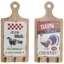 Hattestativ Dkd Home Decor Rot Holz Metall (2 Pcs) (21 X 5 X 45 Cm)