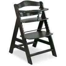 Alpha+ Select Charcoal Holzhochstuhl ab Geburt, Holz (fsc), 5-Punkt Gurt - Hauck