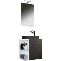 HausaBL ensemble de meubles de salle de bains 3 parties blanc, anthracite