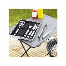 Haushalt - International Outils de grillade 5pcs. - avec étui - acier inoxydable - x