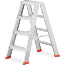 Higher - Haushaltstreppe - Leiter - 2x 4 Stufen - Aluminium - 81 cm hoch
