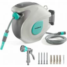 Enrouleur Tuyau Arrosage, 20+2 m avec 2 Pistolet à Eau (9 Modes de Jet Réglables),Rétractation Automatique,Pivotant à 180°,Verrouillage à Toute