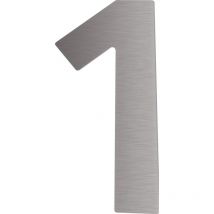 Hausnummer 1 - Höhe 120 mm, mit 2 Gewindenocken M5, Edelstahl