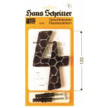 Hausnummer 2 aus gehämmertem Stahl – Schwarz – 120 mm – Befestigungsmaterial inklusive