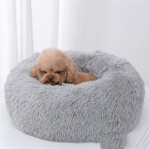 Minkurow - Haustier Hundebett Warmes Fleece Runder Hundezwinger Haus Lange Plüsch Winter Haustiere Hundebetten Für Mittelgroße Hunde Katzen Weiche