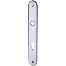 Haustür - Langschild elegant 22, PZ88, Ansatz 16 mm, Messing verchr önorm