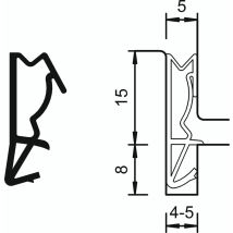 Haustürdichtung s 6515a, Kunststoff schwarz