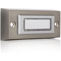 Haustürklingel Aufputz, Namensschild, Klingeltaster Metall gebürstet Breite 8cm