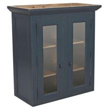 Decoration D ’ Autrefois - Haut De Buffet 2 Portes Vitrées - Bois - Bleu - Interior's