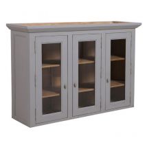 Haut De Buffet Vaisselier 3 Portes Vitrées - Bois - Gris - Interior's