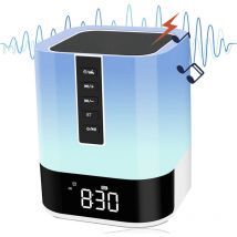 Tuserxln - Haut-parleur Bluetooth avec lumière, réveil pour enfants, Machine à bruit blanc, lampe de chevet tactile à intensité variable, lampe de