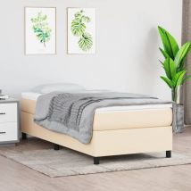 Jinlefu - Furniture Limited - Cadre de lit sans matelas crème 100x200 cm