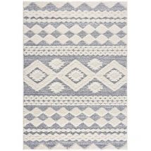 Böhmen - hava - Tapis à poils longs et relief gris et crème (200x290cm)