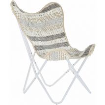 Baumwollsessel 74x65x90 weißer Schmetterling Baumwolle in mehrfarbigen Material -Familienfarbe und Sessel Details