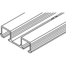 Hawa - Doppellaufschiene Clipo 15, Alu, Gelocht, Zum Schrauben, L= 2500 Mm