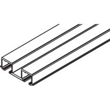 Doppellaufschiene Clipo 26/36 zum Schrauben Alu eloxiert l= 2500 mm - Hawa