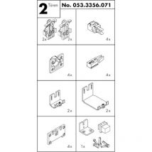 Hawa Schiebetürbeschläge-Set EKU-Clipo 26 H für 2 Türen – Tragkraft 26 kg – Werks-Nr. 053.3356.071