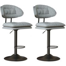 Hawthyhome - Barhocker 2er Set, Ergonomische Gepolsterte Barhocker mit Rückenlehne, Verstellbare Doppellagige Barstuhl, für Esszimmer Heimbar