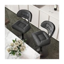 Hawthyhome - Barhocker 2er Set, Ergonomische Gepolsterte Barhocker mit Rückenlehne, Verstellbare Doppellagige Barstuhl, für Esszimmer Heimbar