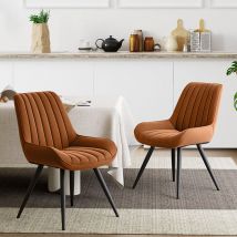 Hawthyhome - Esszimmerstühle 2er Set Polsterstühle mit 5 cm Sitzkissen • künstlicher Stoff Dining Chair • Küchenstuhl mit Rückenlehne • Moderne